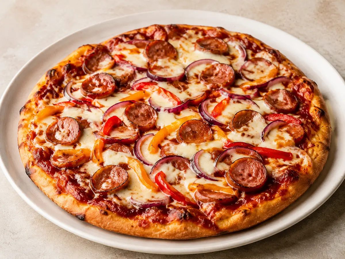 BBQ Sausage Pizza recipe