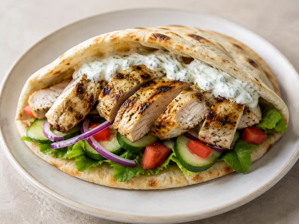 Chicken Souvlaki Pitas recipe