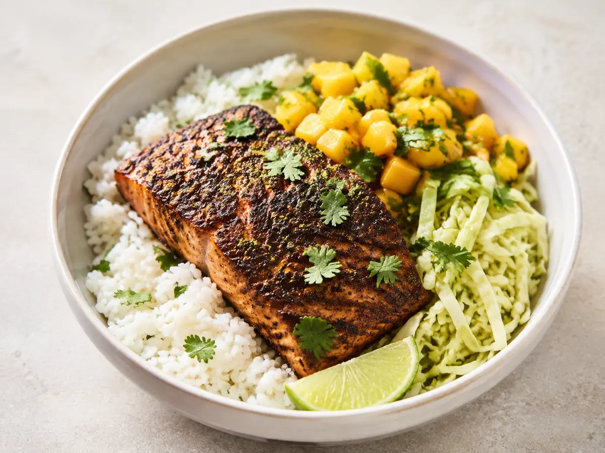 Jerk Salmon Bowls recipe