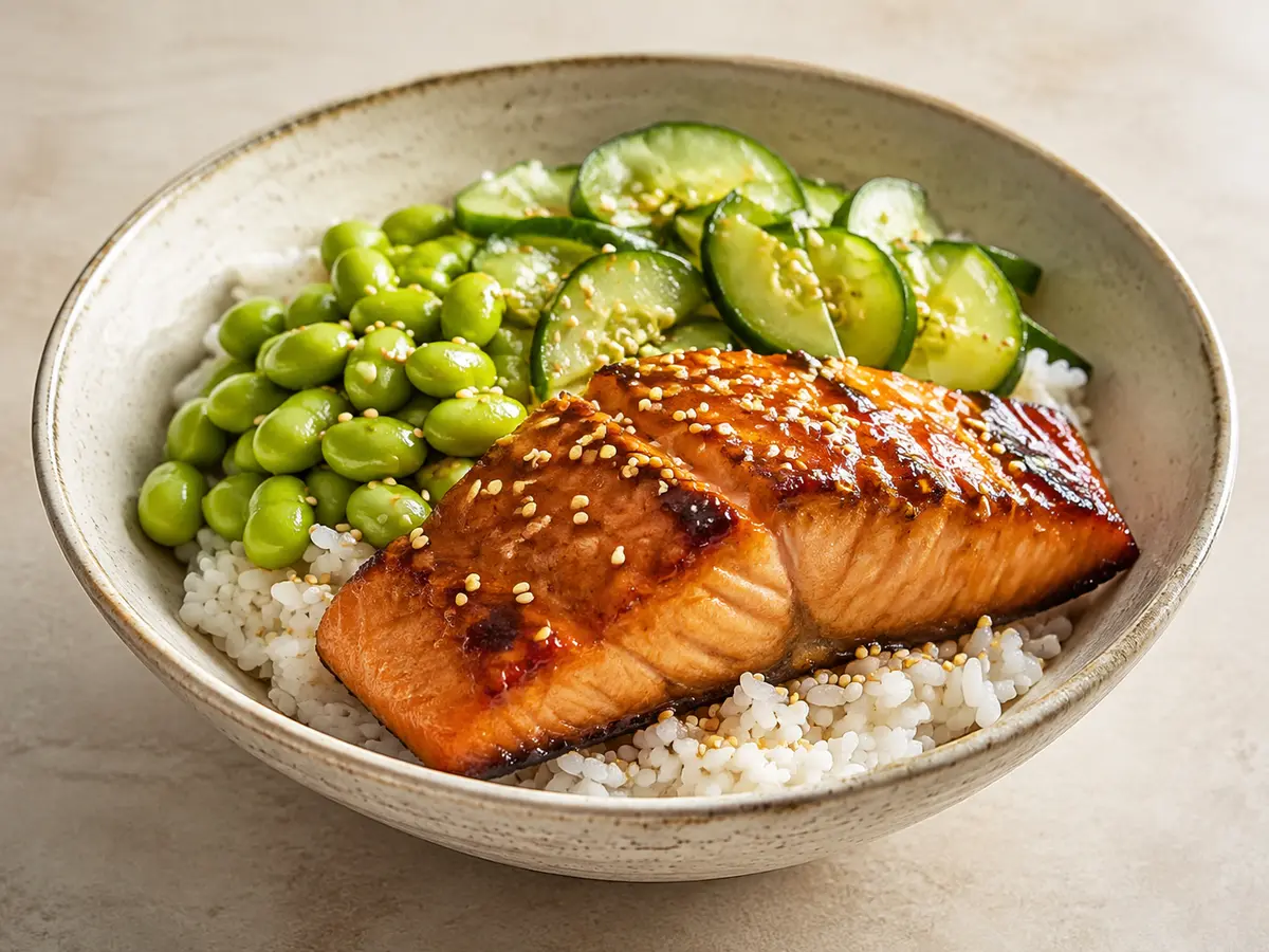 Miso Salmon Rice Bowls recipe