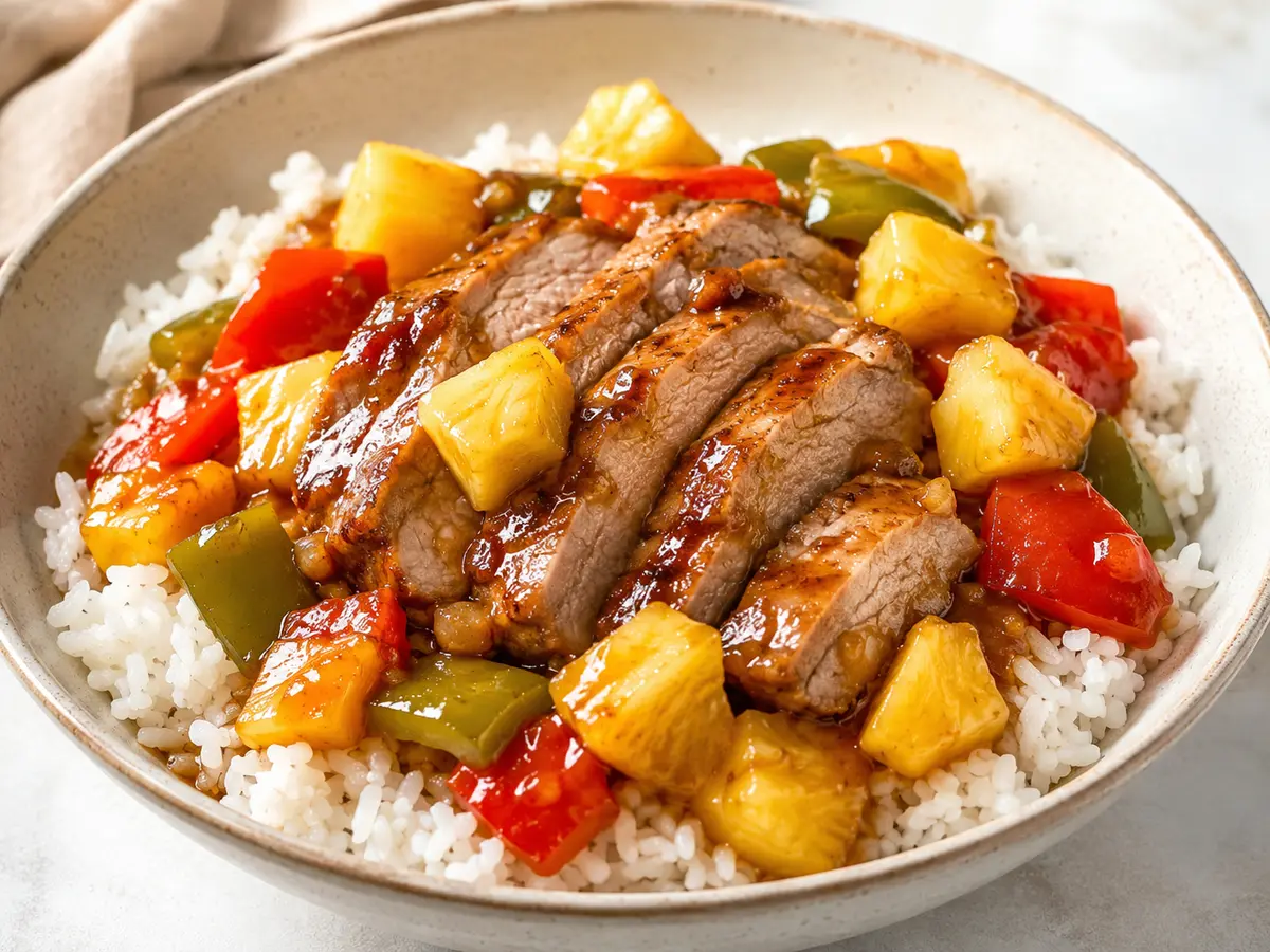 Pineapple Pork Rice Bowls recipe