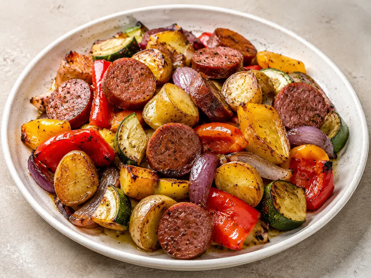 Sheet Pan Sausage and Vegetables recipe