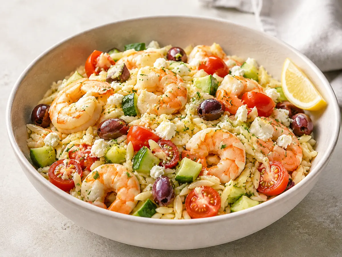 Shrimp Greek Orzo Salad recipe