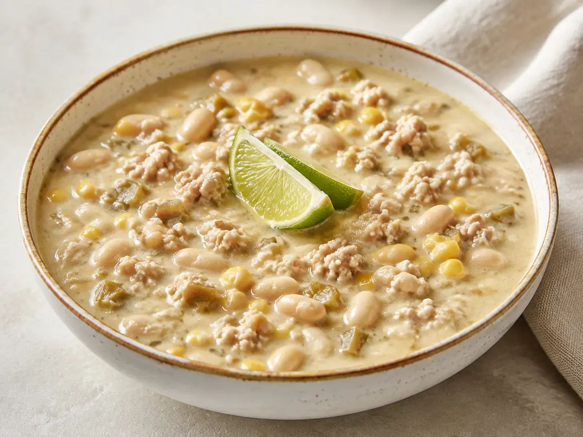 Slow Cooker Turkey White Chili recipe