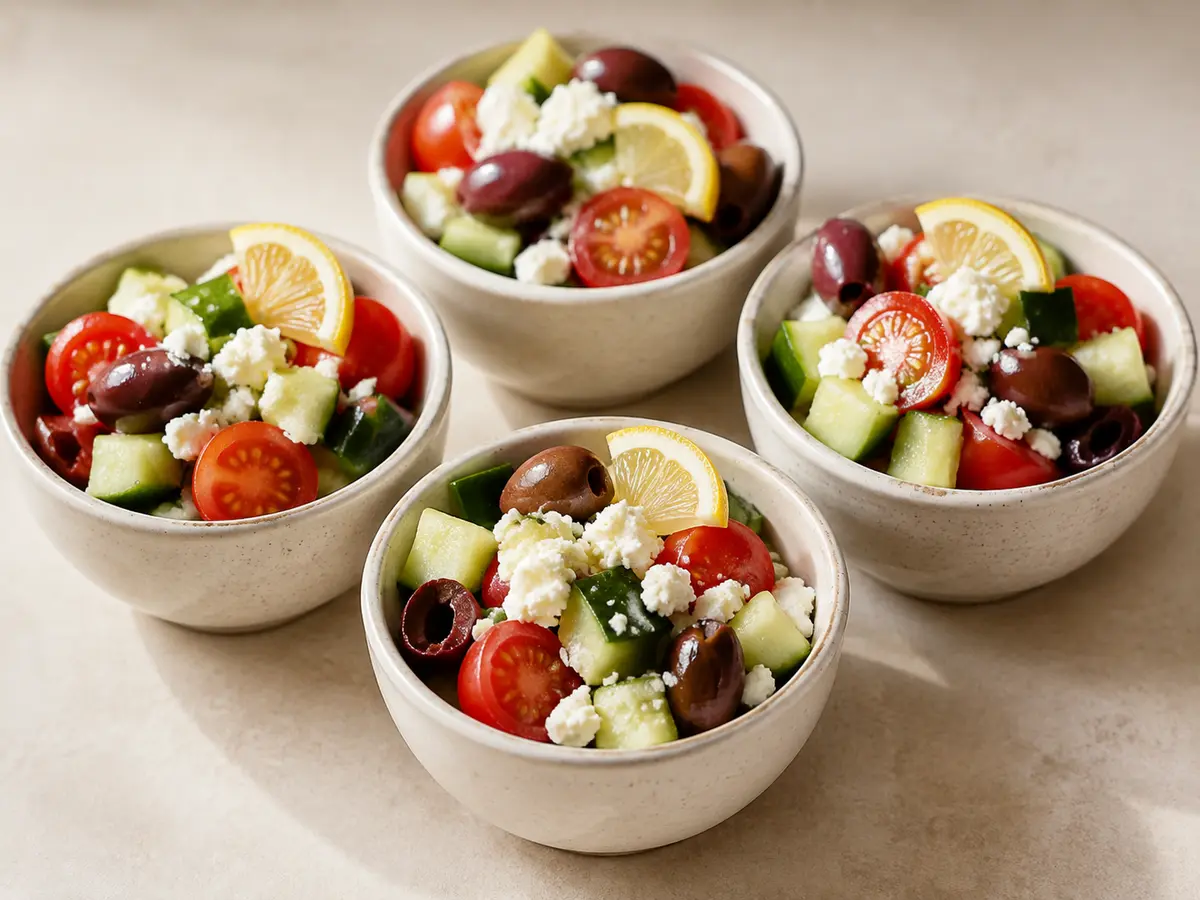 Feta Cucumber Olive Cups recipe