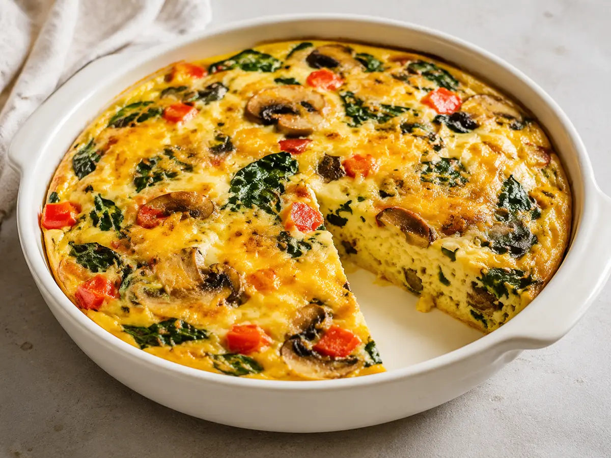 Spinach Mushroom Egg Bake recipe
