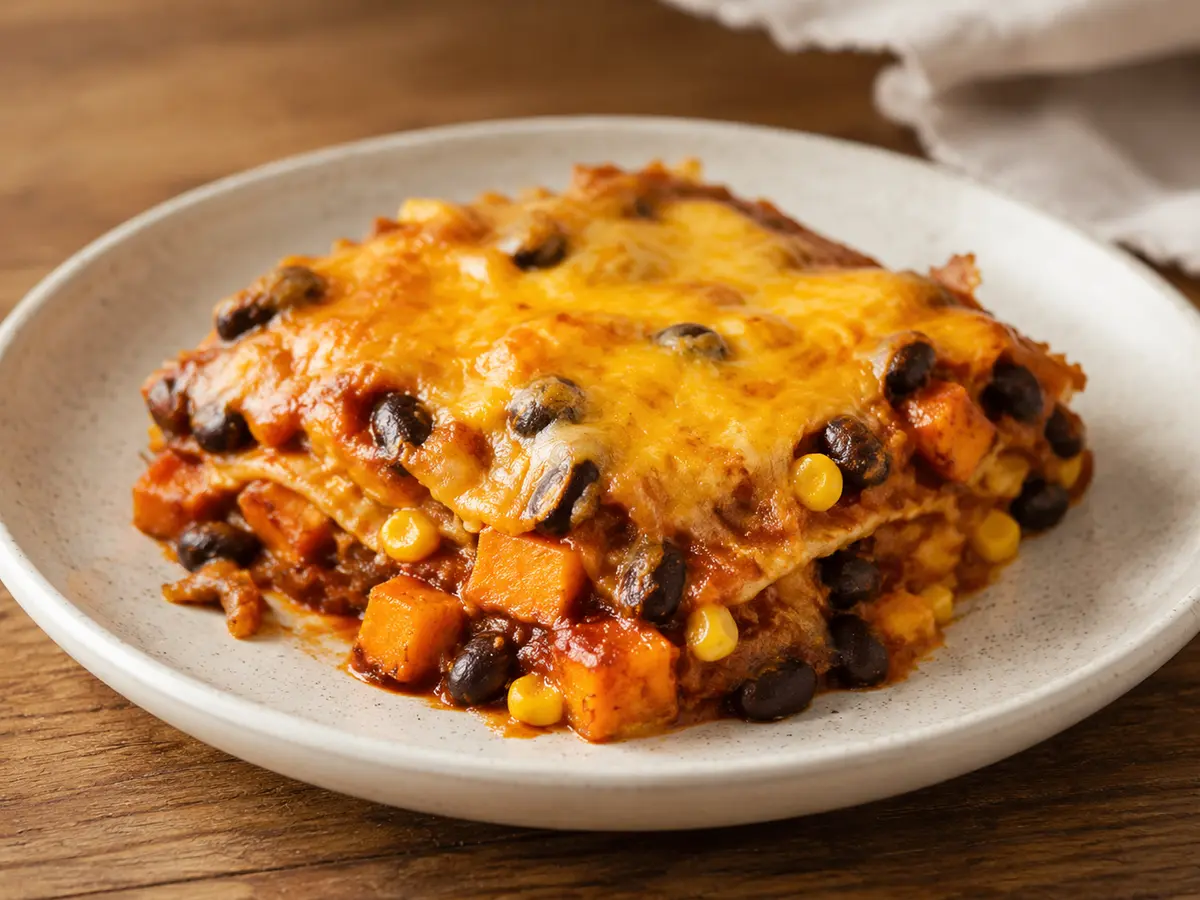Sweet Potato Black Bean Enchilada Casserole recipe