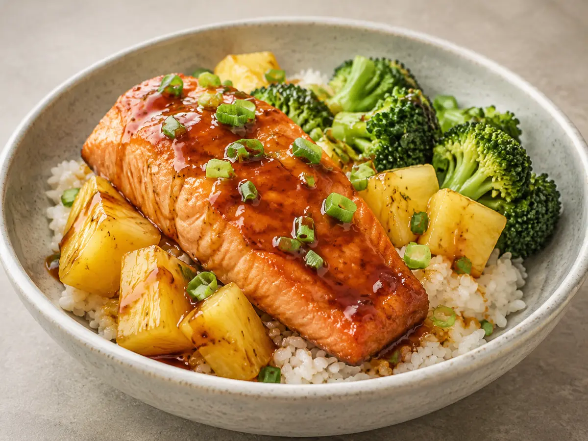 Teriyaki Salmon Pineapple Bowls recipe