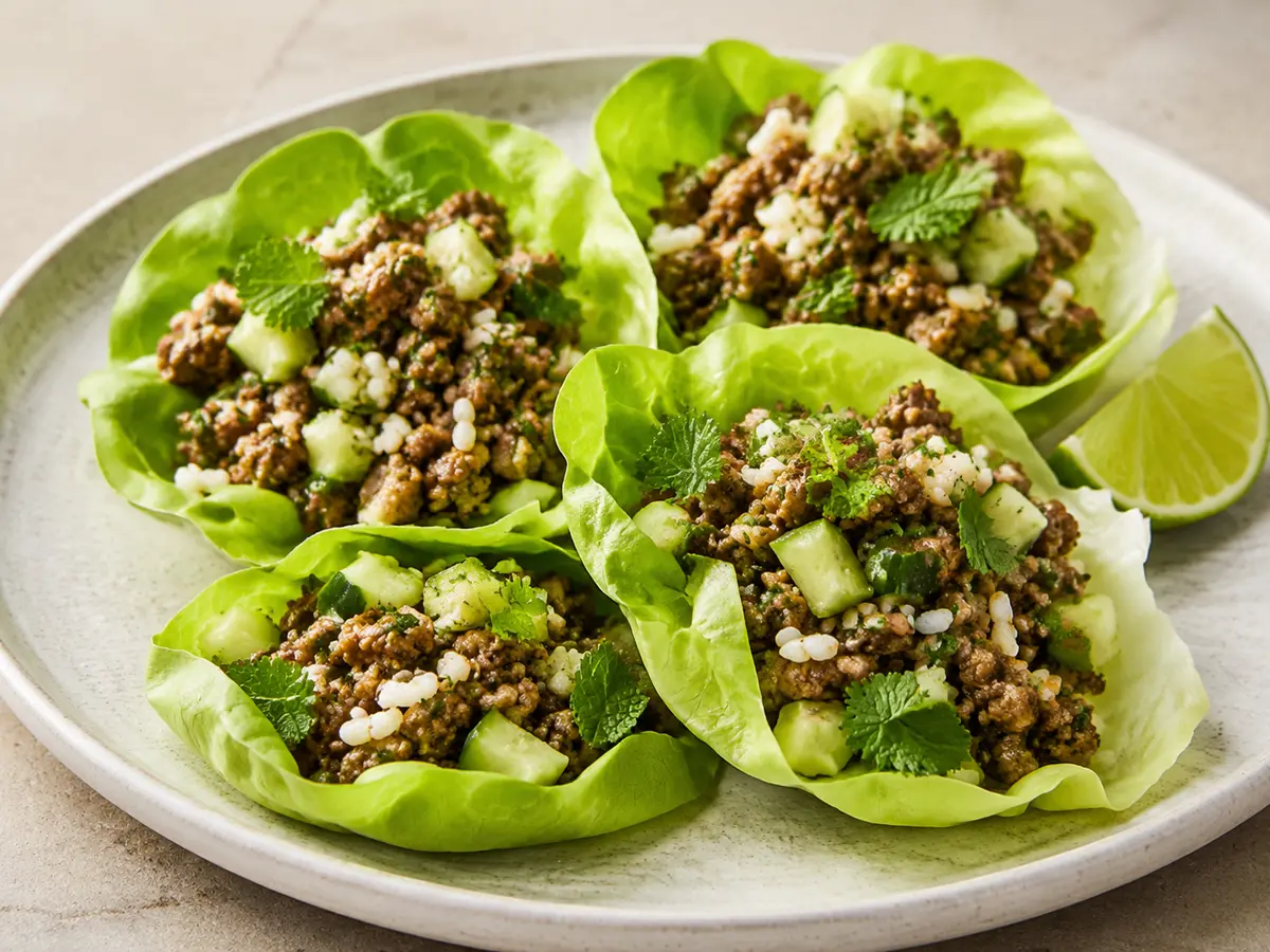 Thai Beef Larb Lettuce Cups recipe