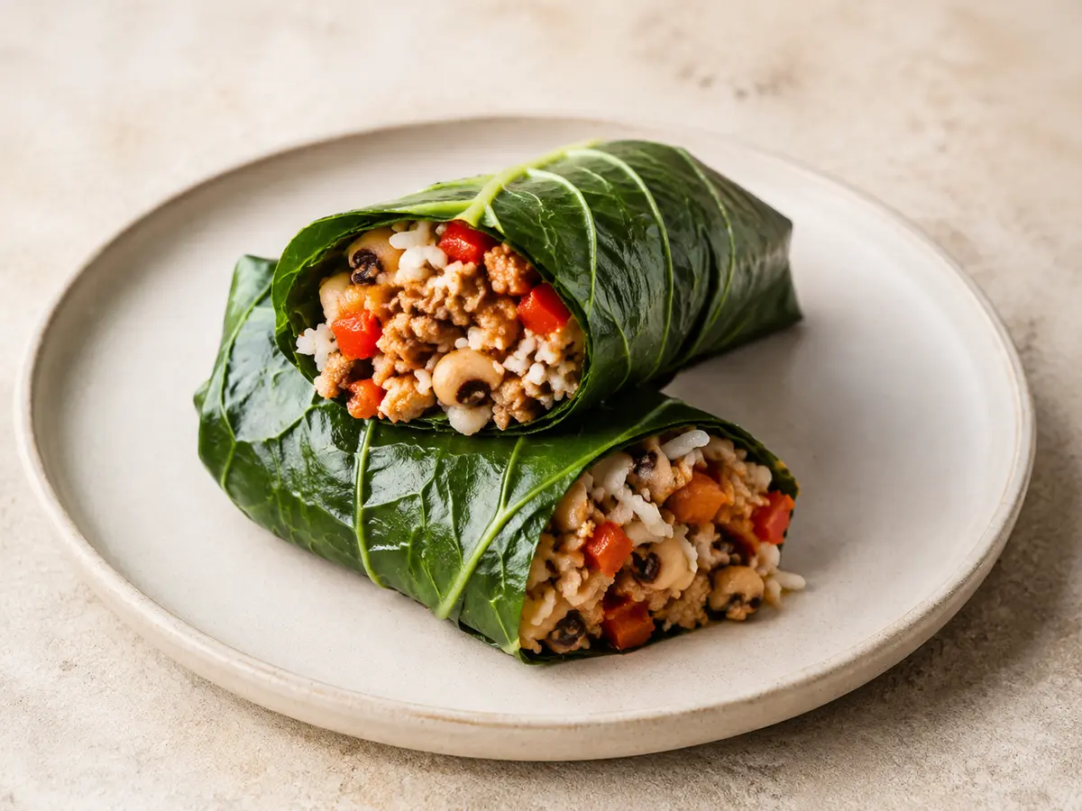 Turkey Collard Green Wraps recipe