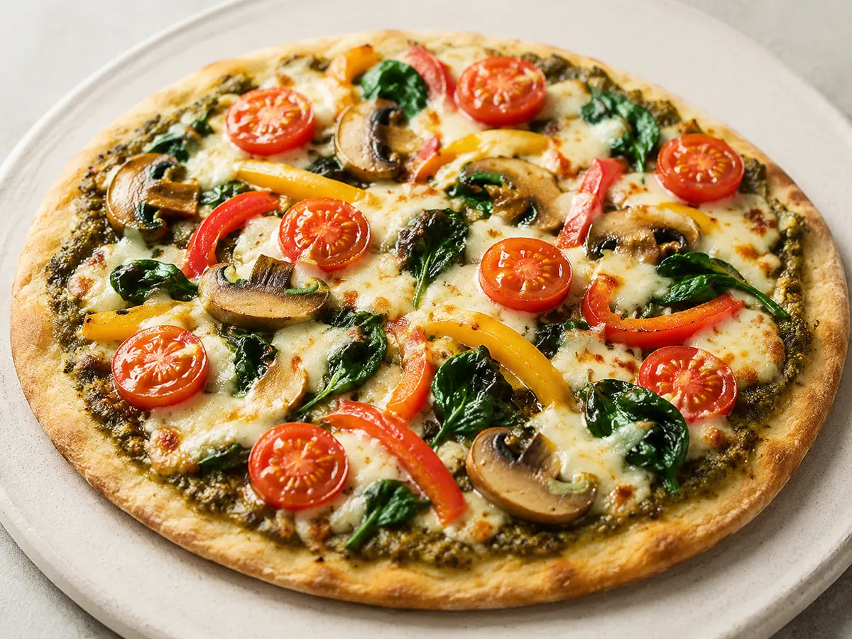 Veggie Pesto Pizza recipe